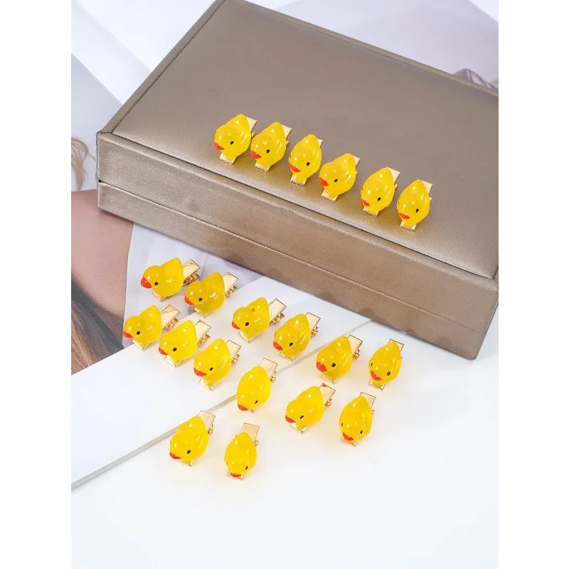 20pcs Cute Resin Duck Hair Clips for Girls, Sweet Yellow Bath Toy Inspired Set for Daily Hairstyles