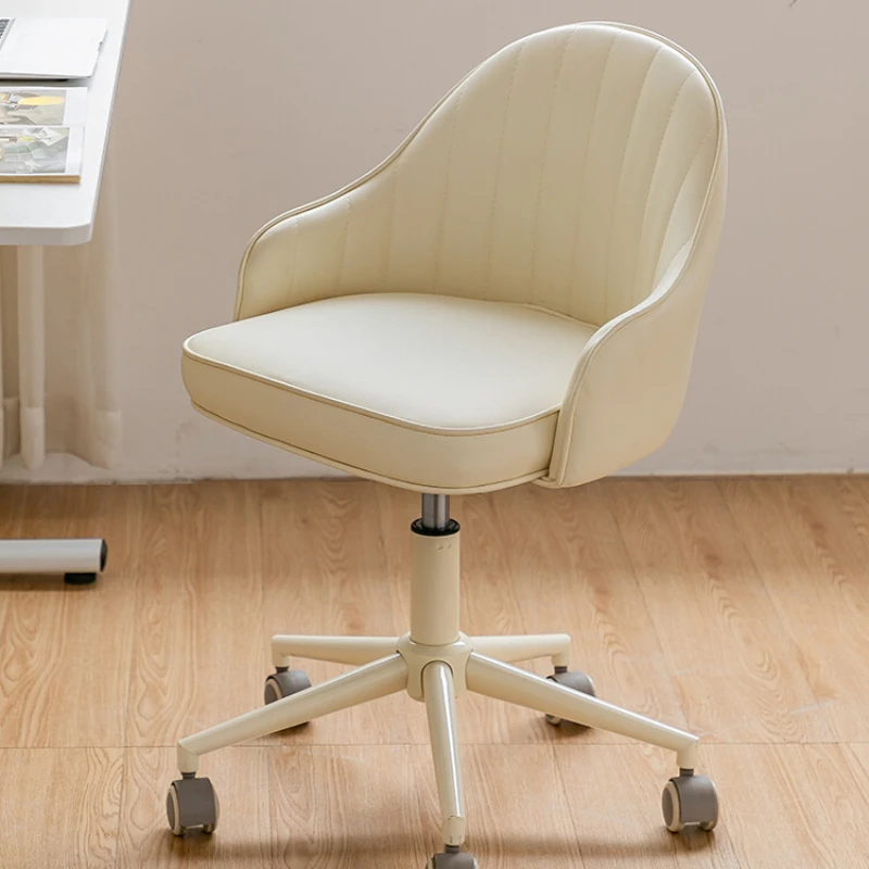 Cream Style, Girls' Bedroom Dressing Table Makeup Chair, Backrest Computer Chair, Liftable Swivel Office Chair, Home Furniture