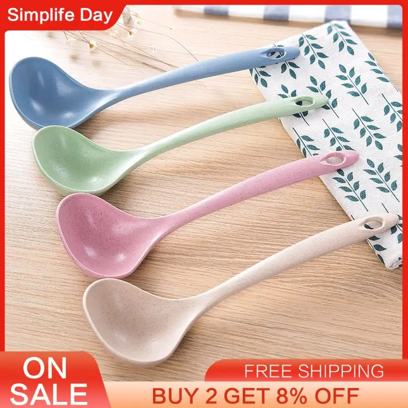 Soup Spoon Convenient Compact Kitchen Tool For Cooking Kitchen Supplies Kitchen Gadgets Effortless Cooking Wheat Straw Tableware