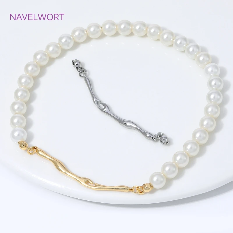 18K Gold Plated Lava Branch Connection Rod Double End Crimp Caps,Connectors For Jewelry,DIY Jewelry Material Accessories