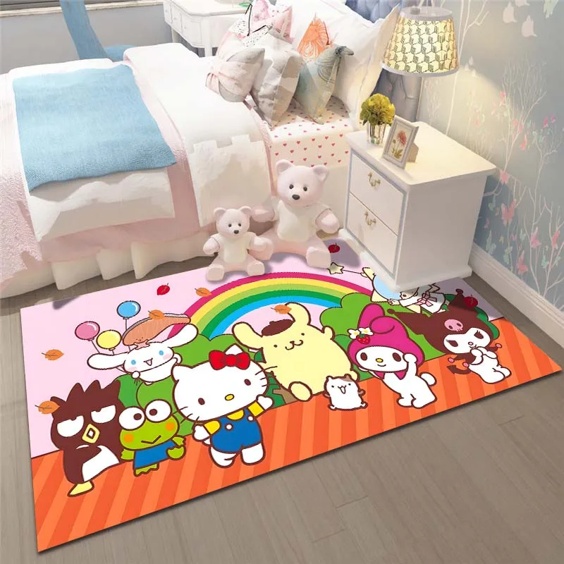 Tapete Kawaii Sanrio antiderrapante para meninas, Tapete do jogo, Decoração do quarto rosa, Tapete da área do quarto, Sala de estar, Quarto, Casa, Japão, Sanrio