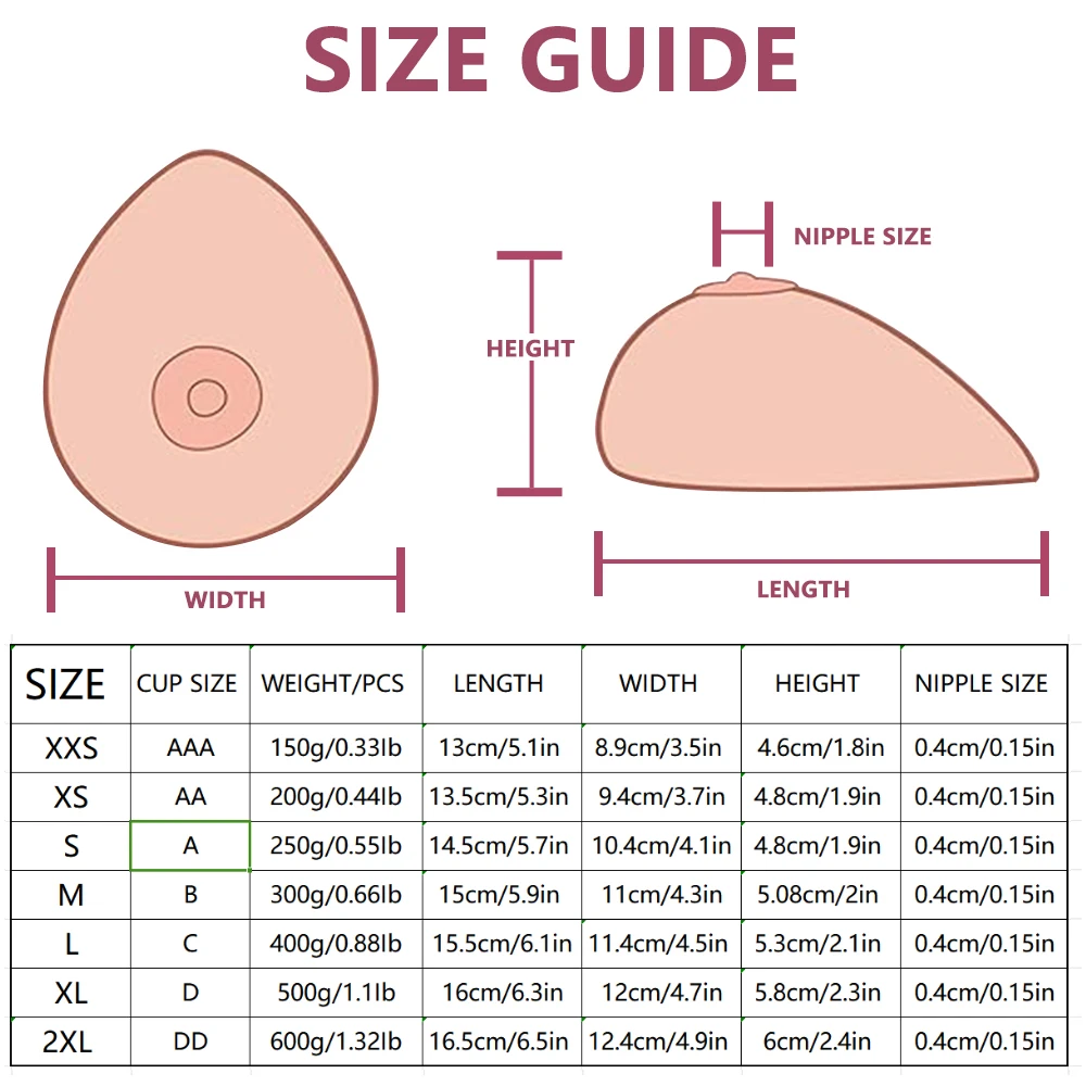 1 PCS 100% Artificial Silicone Realistic Fake Breasts Form Fake Boobs for Prosthesis Mastectomy Crossdresser Transgender Cosplay