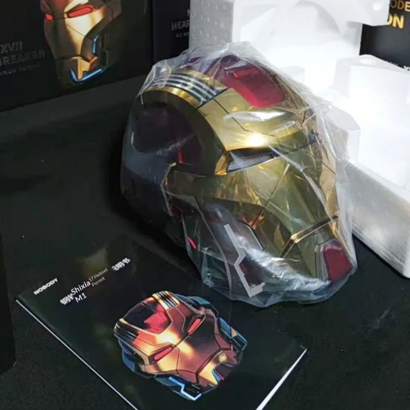 Capacete do Homem de Ferro Mk17 Controlado por Voz, Transformável, Acessório de Cosplay Jarvis, Fantasia de Halloween para Adultos e Fãs