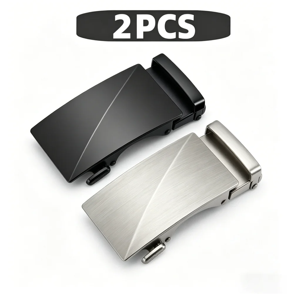 3.5cm Alloy Auto Ratchet Belt Buckle, Anti-scratch Belt Head Replacement Accessory for 3.2-3.5cm Men Waist Belt