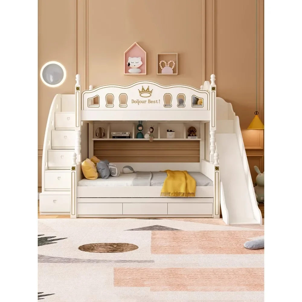 Bunk   children's  girls' princesses, two-story boys' mother's  wooden  solid wood bunk beds