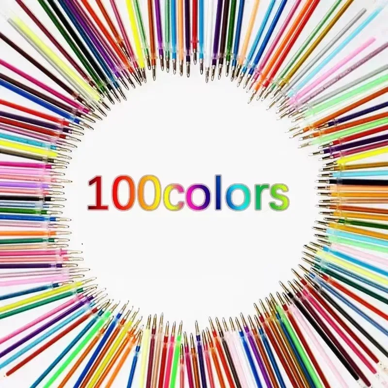 

24/36/48/100 PCS/Lot Multi-color Gel Pen Refills Painting Drawing Glitter Highlighters Pen Art Markers School Office Supplies