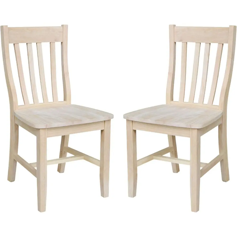 

International Conts Cae Dining Chairs, Solid Paood, Uninished (Set o 2)