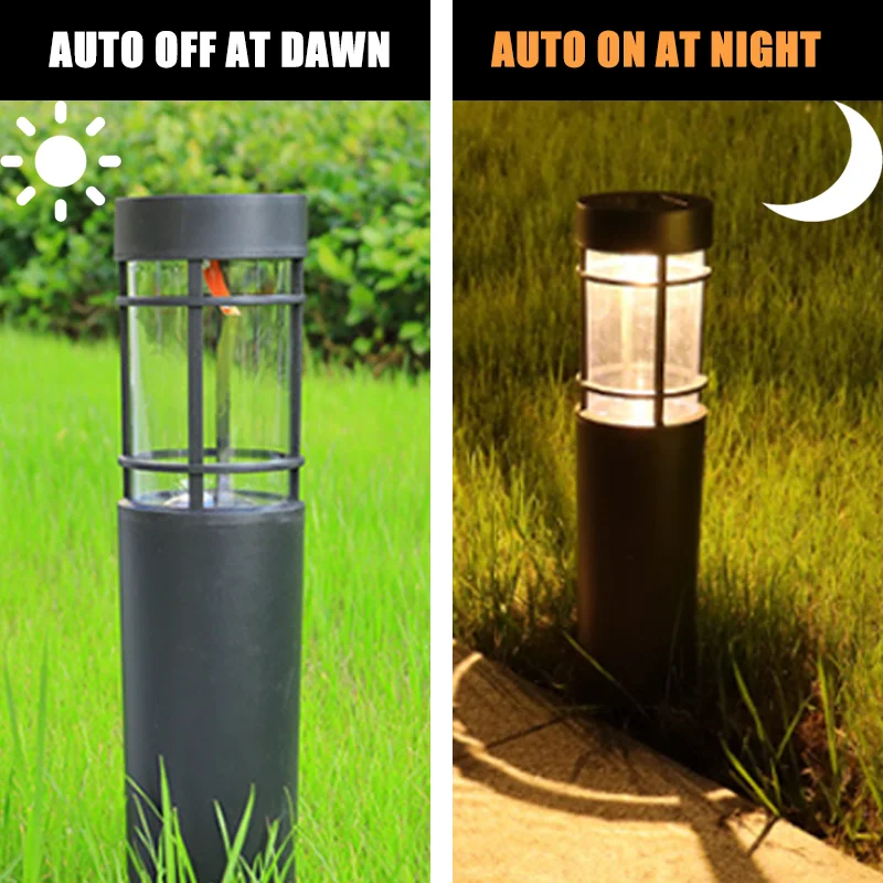 8 Pack Solar Garden Pathway Lights Outdoor LED Lighting Ground Plug Bollard Light for Patio, Gardens, Pathways,Lawn,Yard