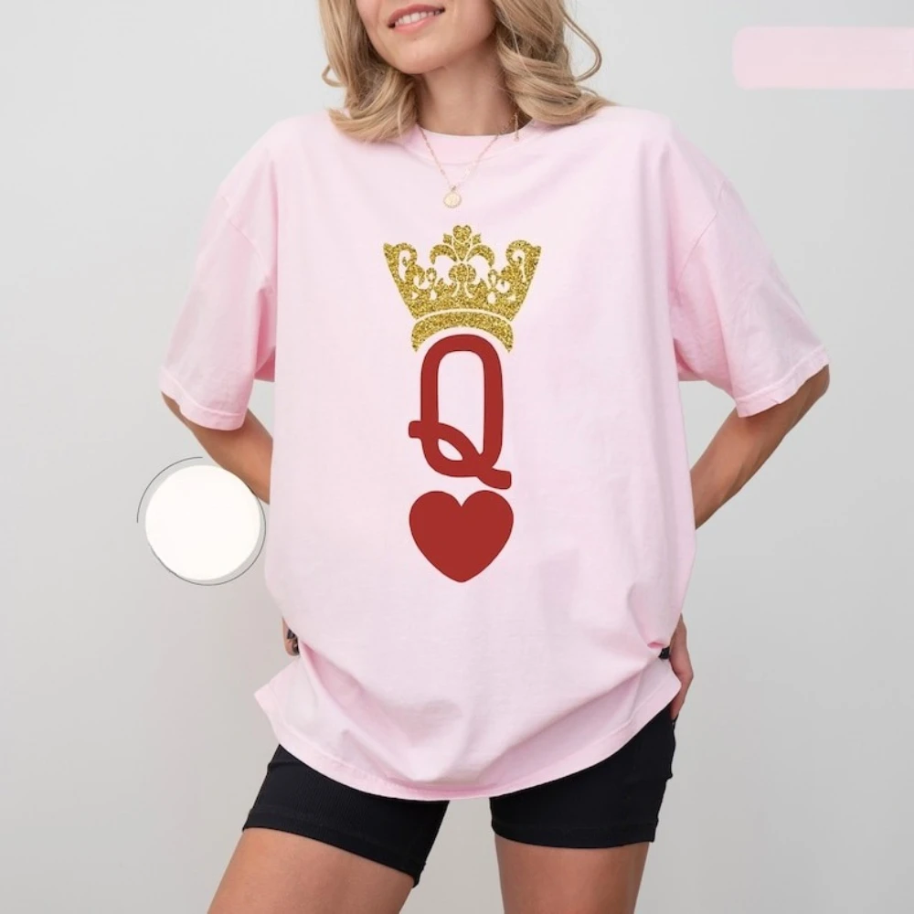 

Queen of Hearts T-Shirt Funny Mom Birthday Gift Birthday Queen Tee Valentines Day Birthday Girl Girlfriend Red Queen Tee Tops