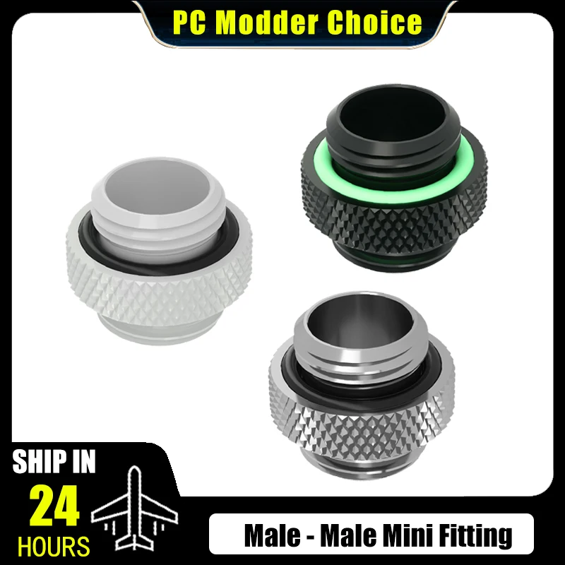 Barrow Mini Male-Male Fitting M-M Thread Connector for PC Water Cooling Butted Connecting G1/4''  3 Colors. TB2D-MINI01