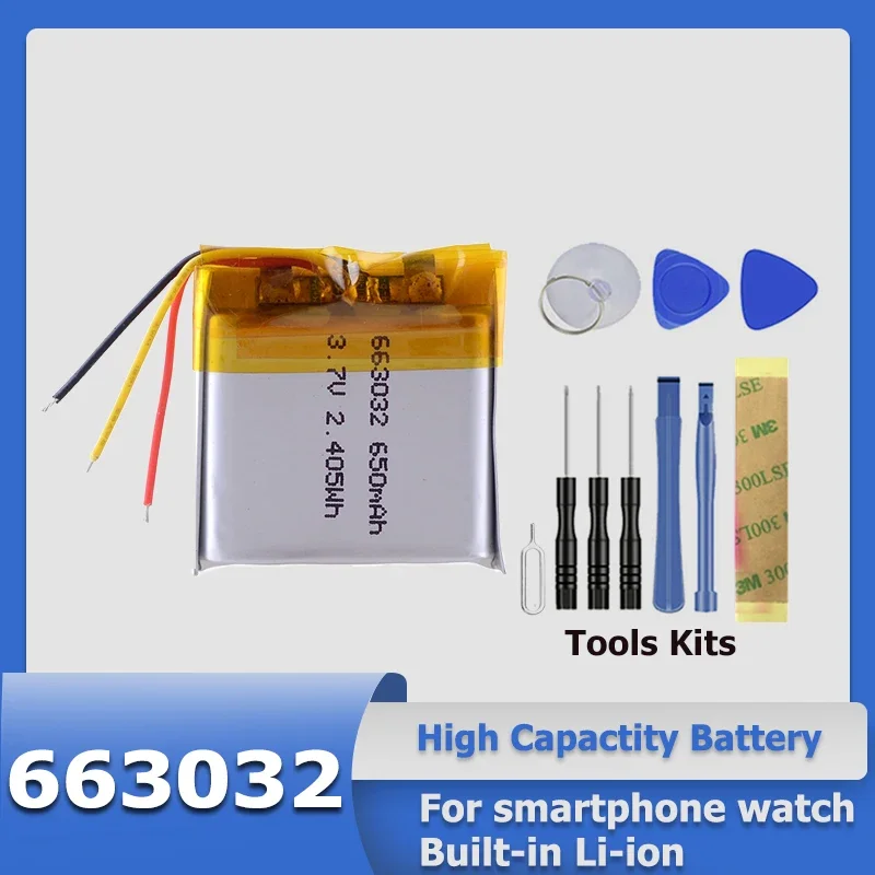 

XDOU High Quality 663032 Replace Battery For smartphone watch Built-in Li-ion + Free Tools