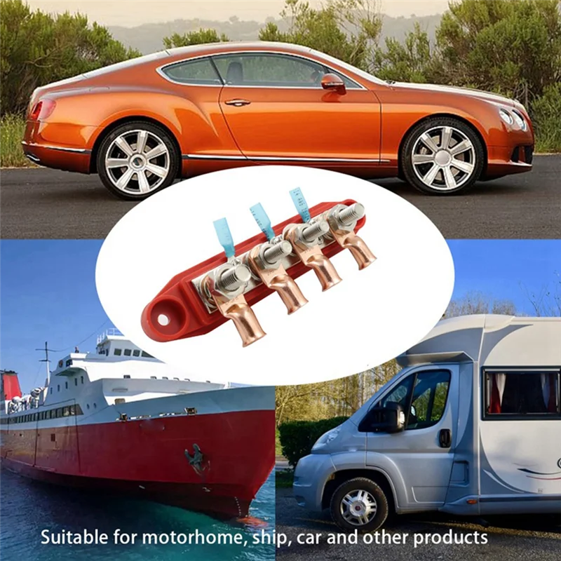 

Plain Busbar Box Plate 250A Integrated Specification Current Busbar Cable Box Power Box Spare Parts Parts For RV Yacht Car Red