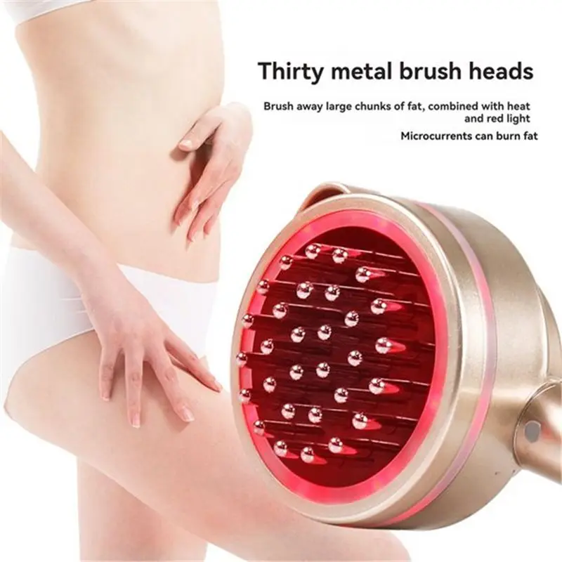 EU Plug Body Detoxification Microcurrent Meridian Brush Massager Cellulite Lymphatic Infrared Heating Health Scraping Device A62