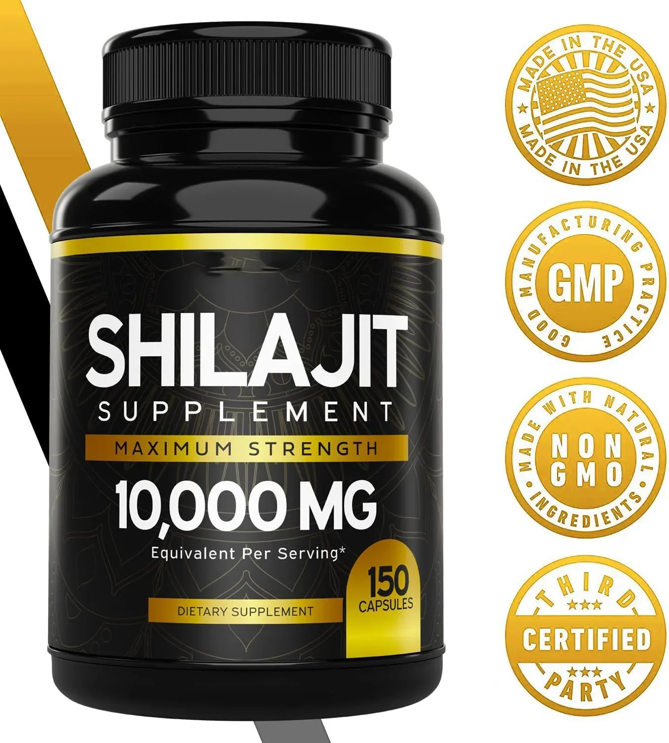 A Bottle of Organic Shilajit Capsules Helps with Memory and Energy Supplementation, Promoting Hormone Balance