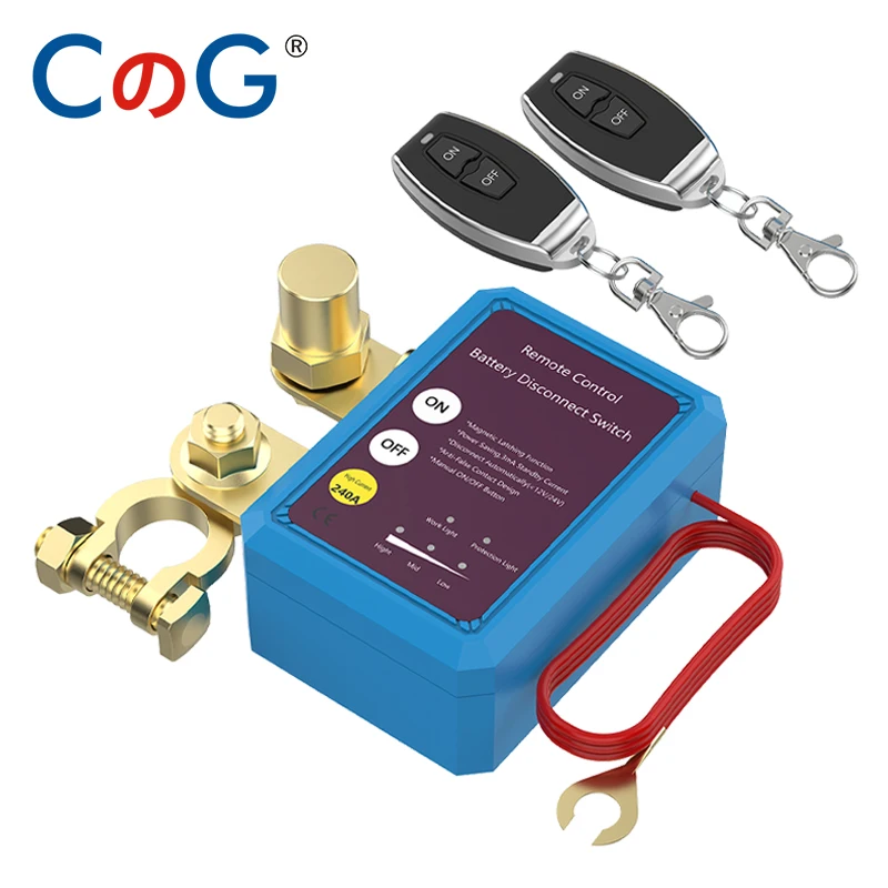Remote Battery Disconnect Switch Kill Switch 12V 240A Automatic Power Shut Off Switch for Auto Truck Marine RV ATV Boat