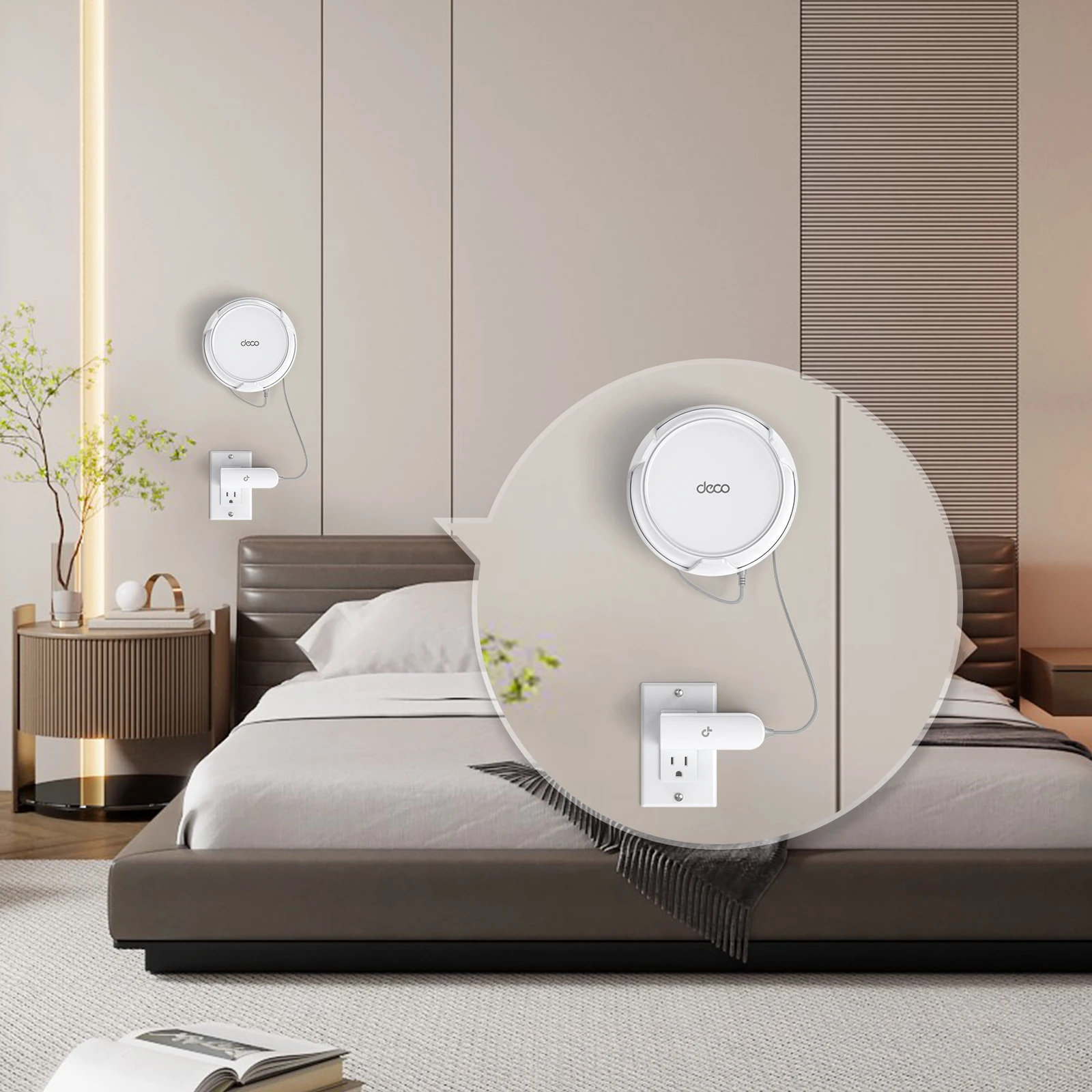 EDUP HY-WT1220 1PCS Custom Wifi Wall Mount Holder for TP-Link Deco BE Mesh WiFi 7 System Space-Saving Bracket with Hidden Cable