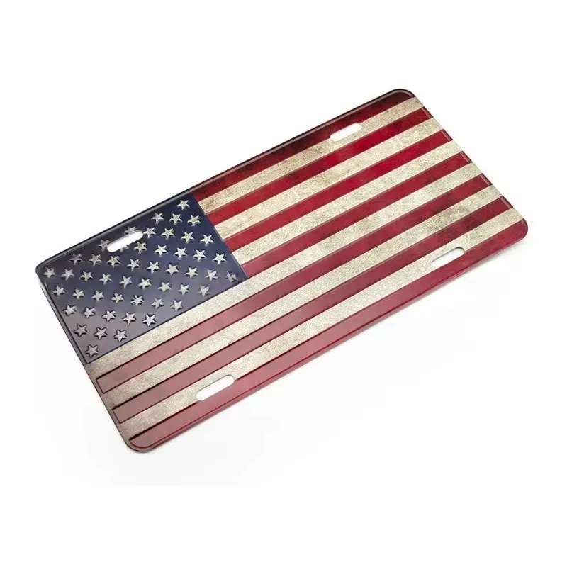 Popu 1pcs Car Decoration Universal Aluminum Alloy US Car License Plate Frame Cover Auto Accessory Waterproof Number Plate Holder