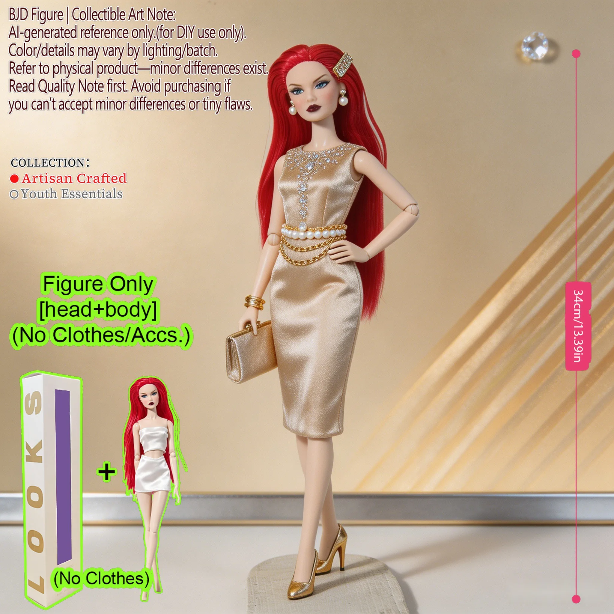 1. 1/6 12 Inch BJD MJD Supermodel Doll,12 Ball‑Joint Posable Articulated Figure,Hobby Collectible Model,No Clothes