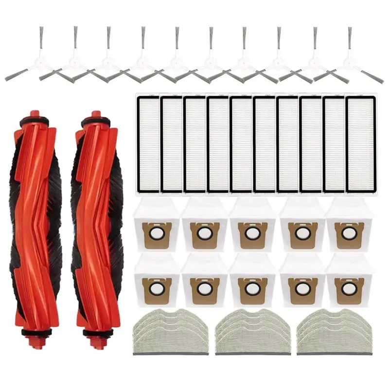 

【BLACK FRIDAY】For Xiaomi OV51/H40 Robot Vacuum Replacement Accessories- Main Roller, Side Brush, HEPA Filter, Dust Bag& Mop Clot