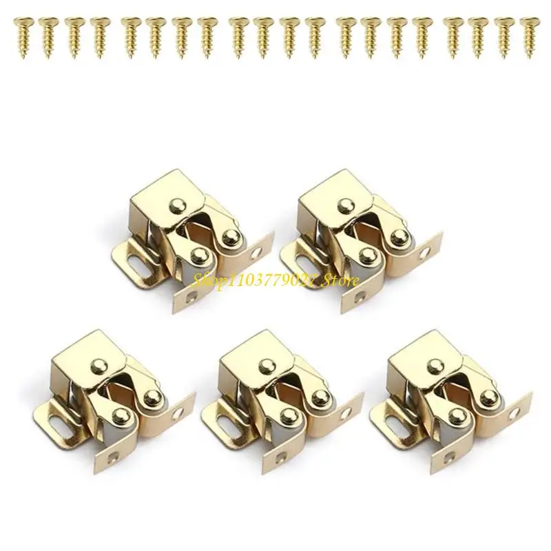 C4DF 5pcs Twin Cabinet Door Catches Durable Closet Catch with Screws Multi Finish