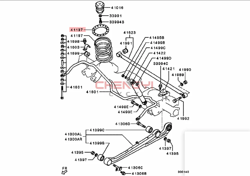 Rear Axle Spring Rubber Pad For Mitsubishi Pajero Montero K96W KH6W KG5W KS5W V23W V45W MR491949 4140A567