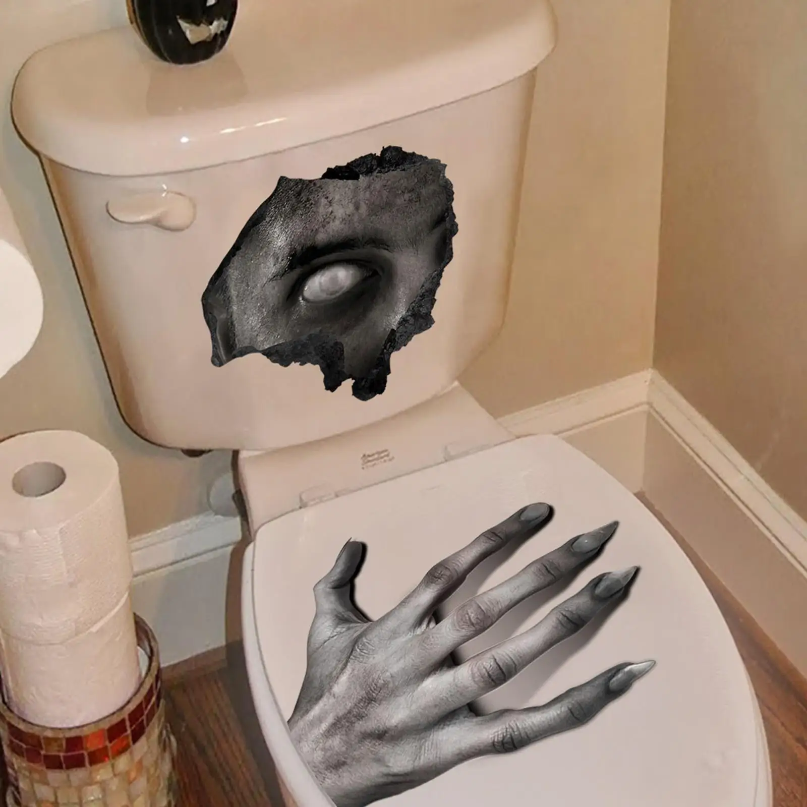 Toilet Decals Sticker Halloween Decoration Scary Hand for Bathroom Halloween