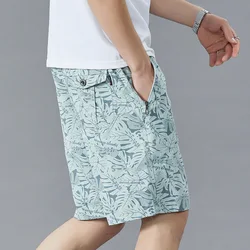 Lente Zomer Nieuwe Mode Hoge Taille Herenkleding Camo Bloemen Losse Touw Hombre Pocket Straight All Match Casual Shorts