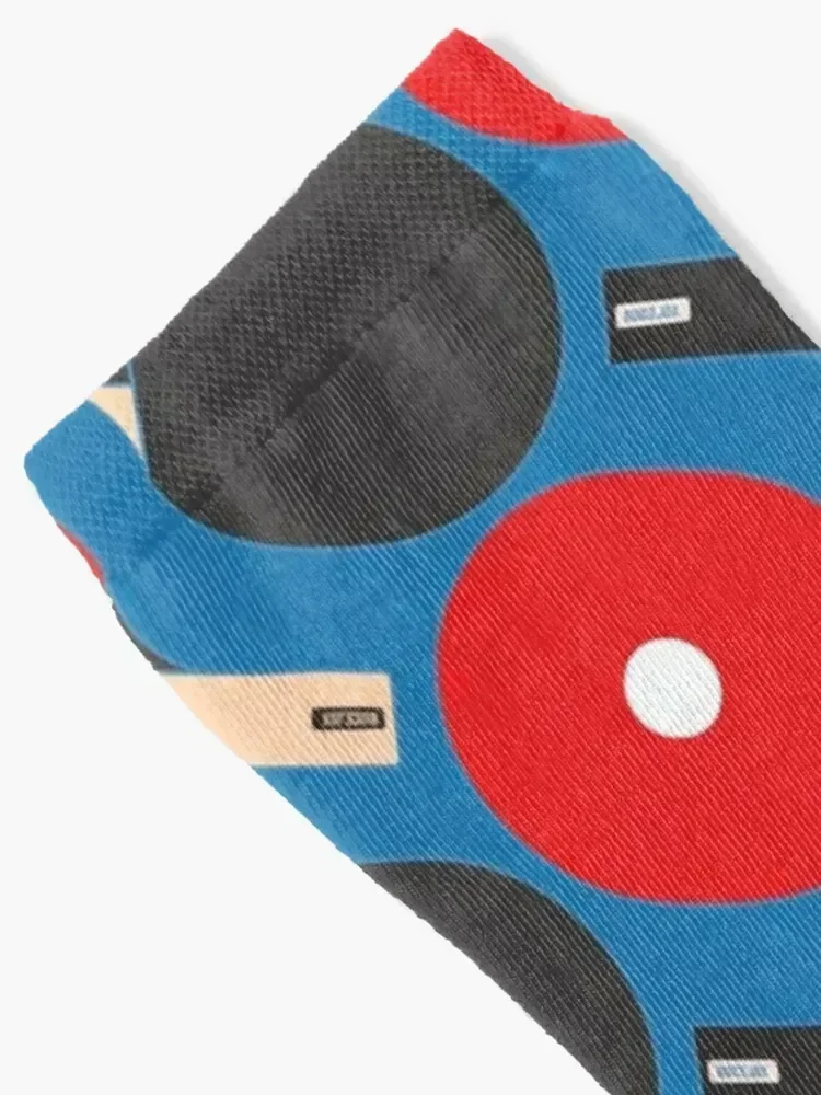 Ping Pong Paddle and Ball Pattern (Blue) Socks christmas gifts anti slip football kawaii man Socks Women Men's