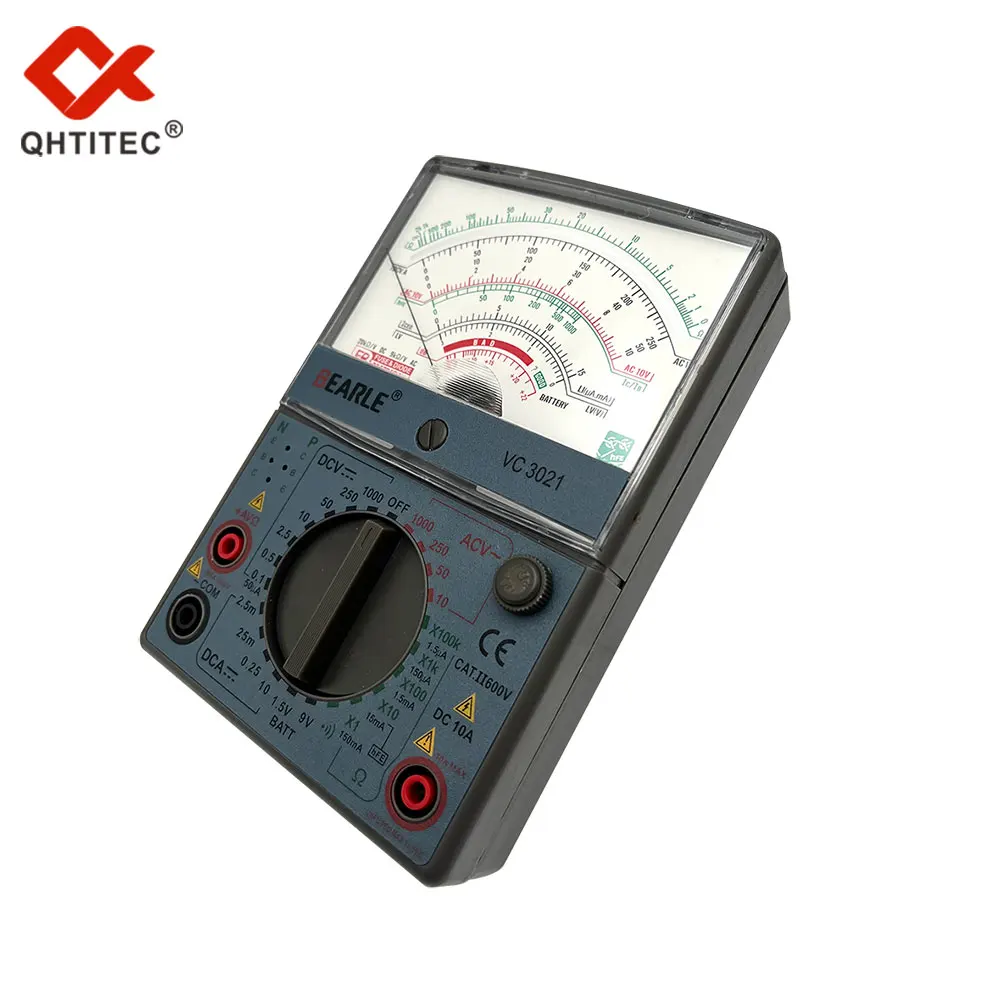 QHTITEC  Professional Analog Multimeter AC DC Voltage Meter Ammeter Resistance Meter 3 In 1 Handheld Tester Electrician Tools