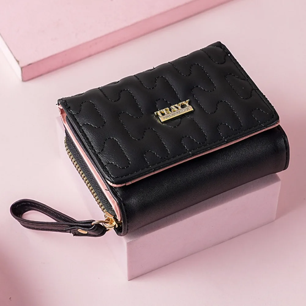 

Fashion PU Leather Women's Wallet Multiple Card Slots Zipper Short Wallet Large Capacity Money Bag Coin Purse