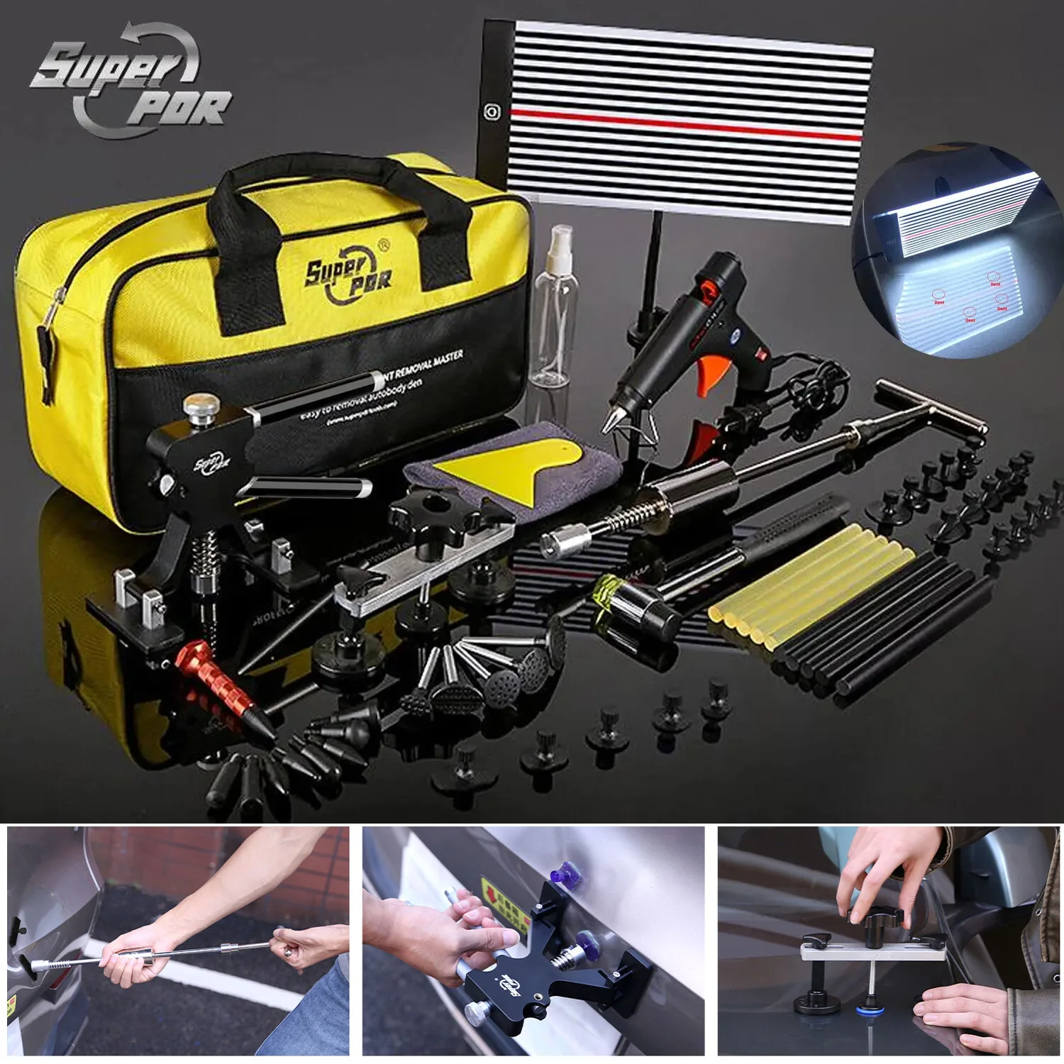 Super PDR Remove Dent kit di strumenti per la riparazione di ammaccature senza vernice Car Dent Remover Reverse Hammer raddrizzamento tirando strumenti per ammaccature