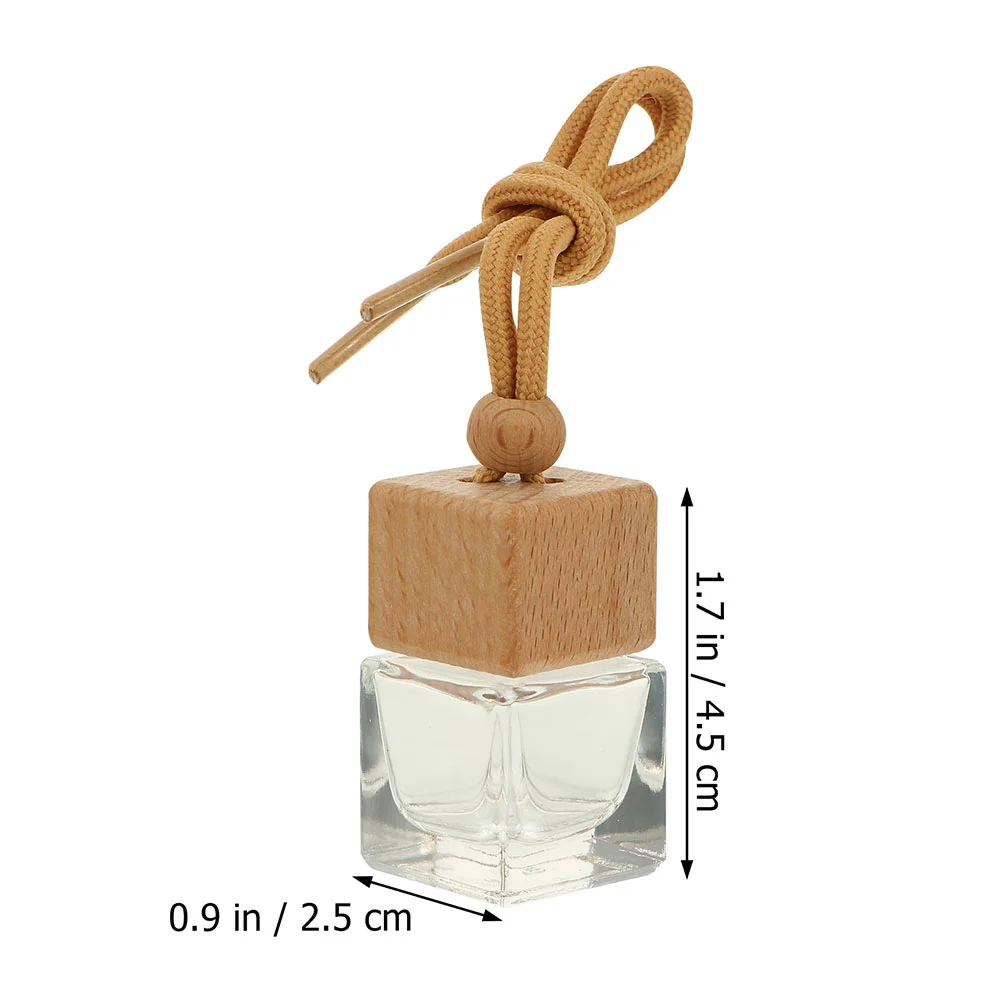 6 Pcs Car Perfume Bottle Essential Oil Diffuser Hanging Bottles Aromatherapy Wooden Beads Glass Clear Refillable Miss