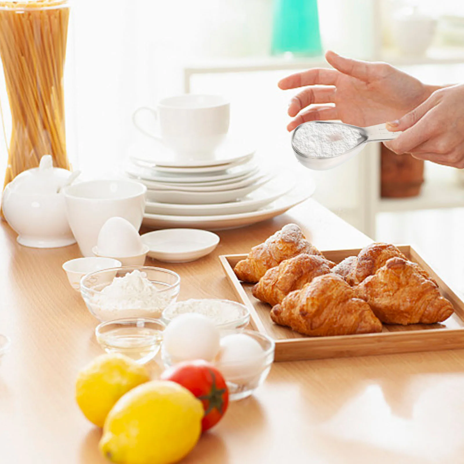 

3Pcs Coffee Spoons Kitchen Baking Supplies Easy Clean Ergonomic Handle Powder Measuring Scoop Coffee Scoop