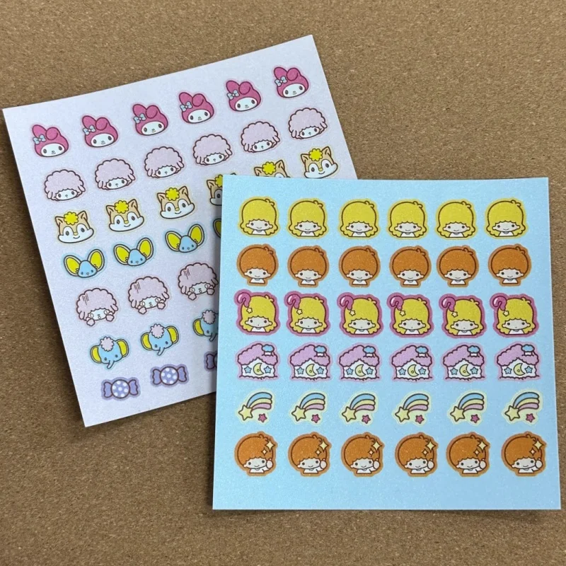 

Kawaii Littie Twinstars Melody Creative Stickers Glittering Frosted Decorative Hand Account Student Stickers Creative Gifts