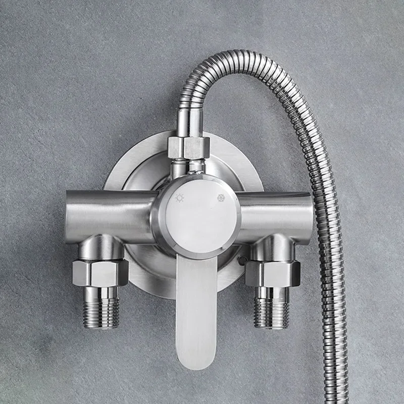 1PCS Stainless steel Hot Cold Water Mixer Shower Faucet Switch Water Heater Mixing Valve Kitchen Bathroom Hardware Accessories