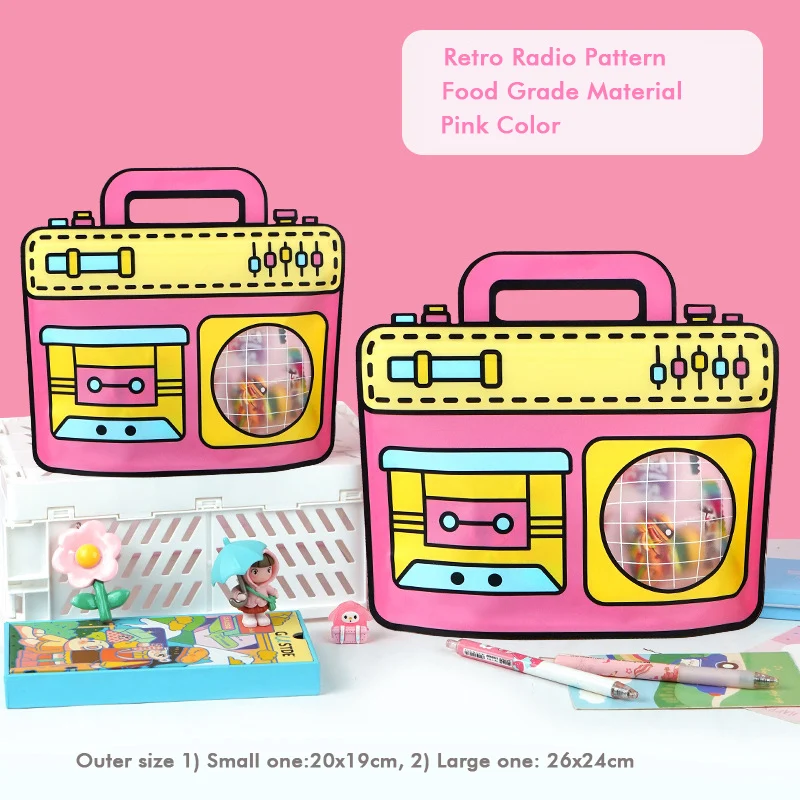 20/50 Stück Retro-Radio-Muster Ziplock-Snacktüten, niedliche, versiegelte Festival-Handtaschen für Kindergeburtstagsfeiern, Süßigkeiten- und Keksverpackungen – Detail 8