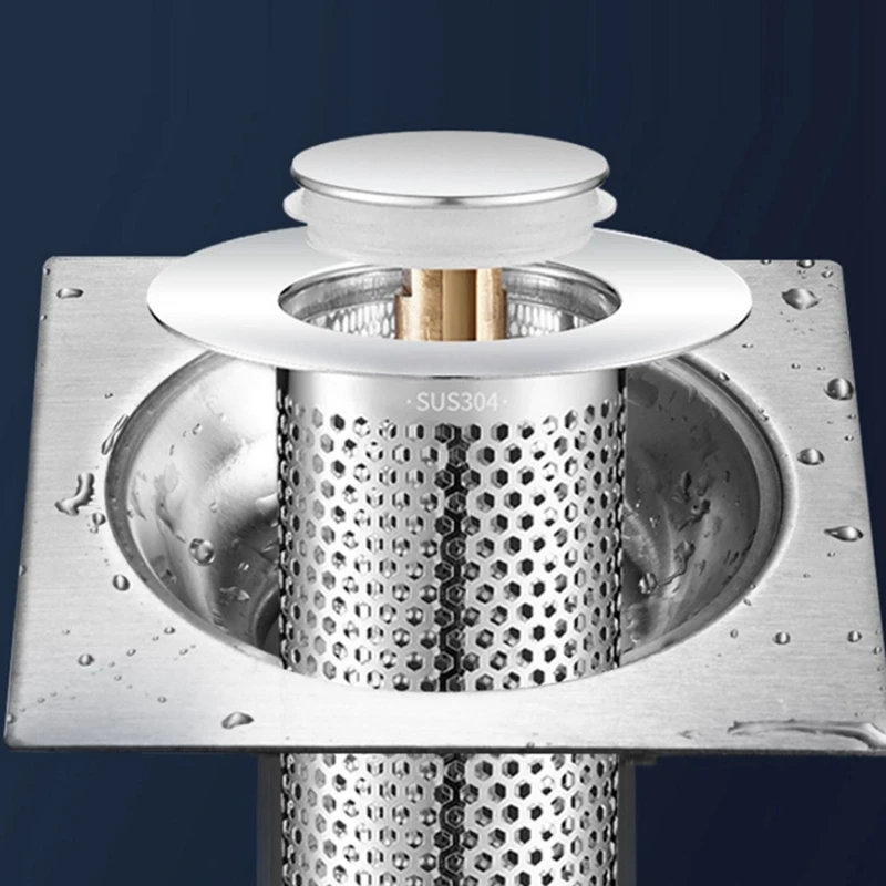 Tapón de fregadero de baño para 1,3-2,1 pulgadas, filtro de drenaje de fregadero con cesta de filtro de acero inoxidable extraíble, receptor de pelo, fácil de instalar