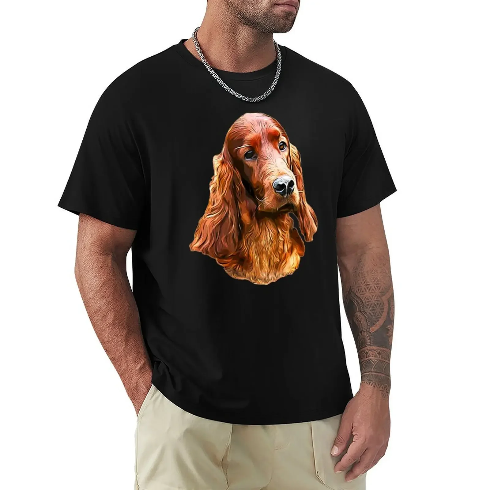 Irish Setter - Glamorous Dog! T-shirt oversized customs design your own cute clothes men graphic t shirts