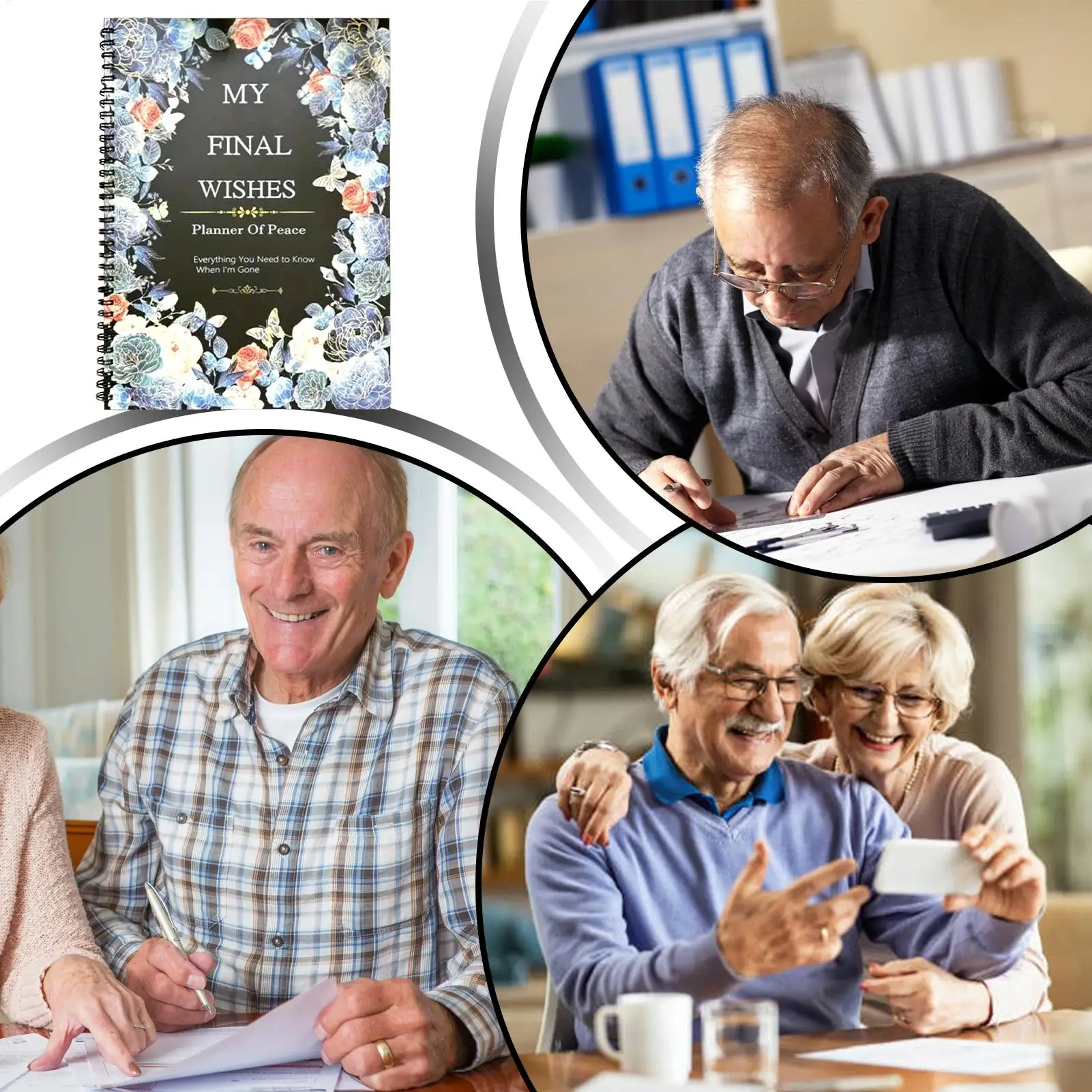 평화로운 마음 플래너 안내된 재산 계획 주최자 가계부 재산 준비를 위한 가이드된 워크북 저널 노트