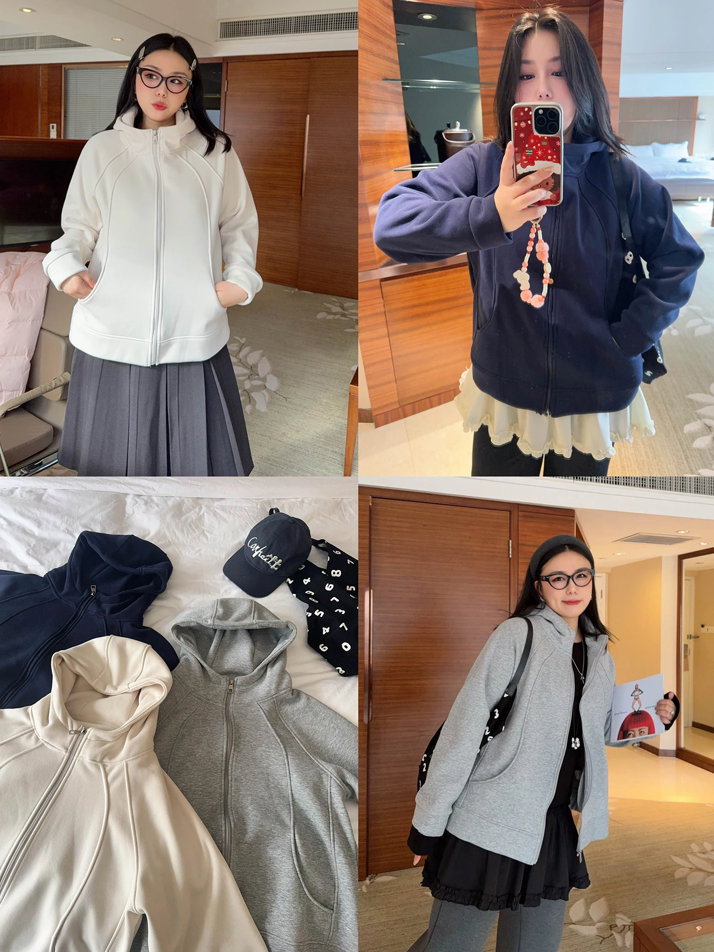 

VOGANA Oversized Hoodie Jaet Women's Casual Streetwear American Sle Fce Lined Warm Slimming Coat Long Sve Zipper