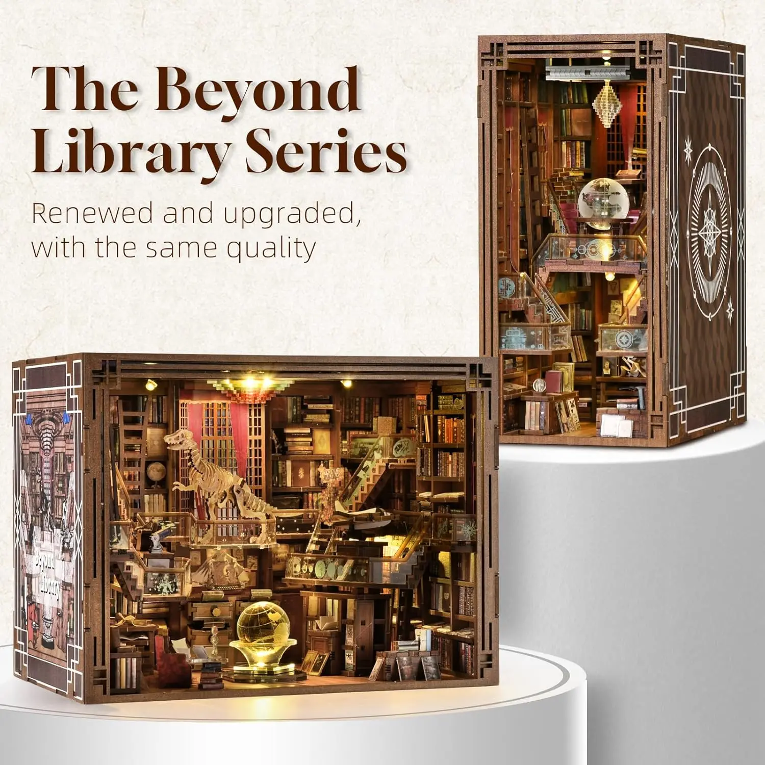 DIY Miniature Book Nook Kit with LED Light And Dust Cover for Dollhouse beyond Library Max 7.1x9.1x7.1 in