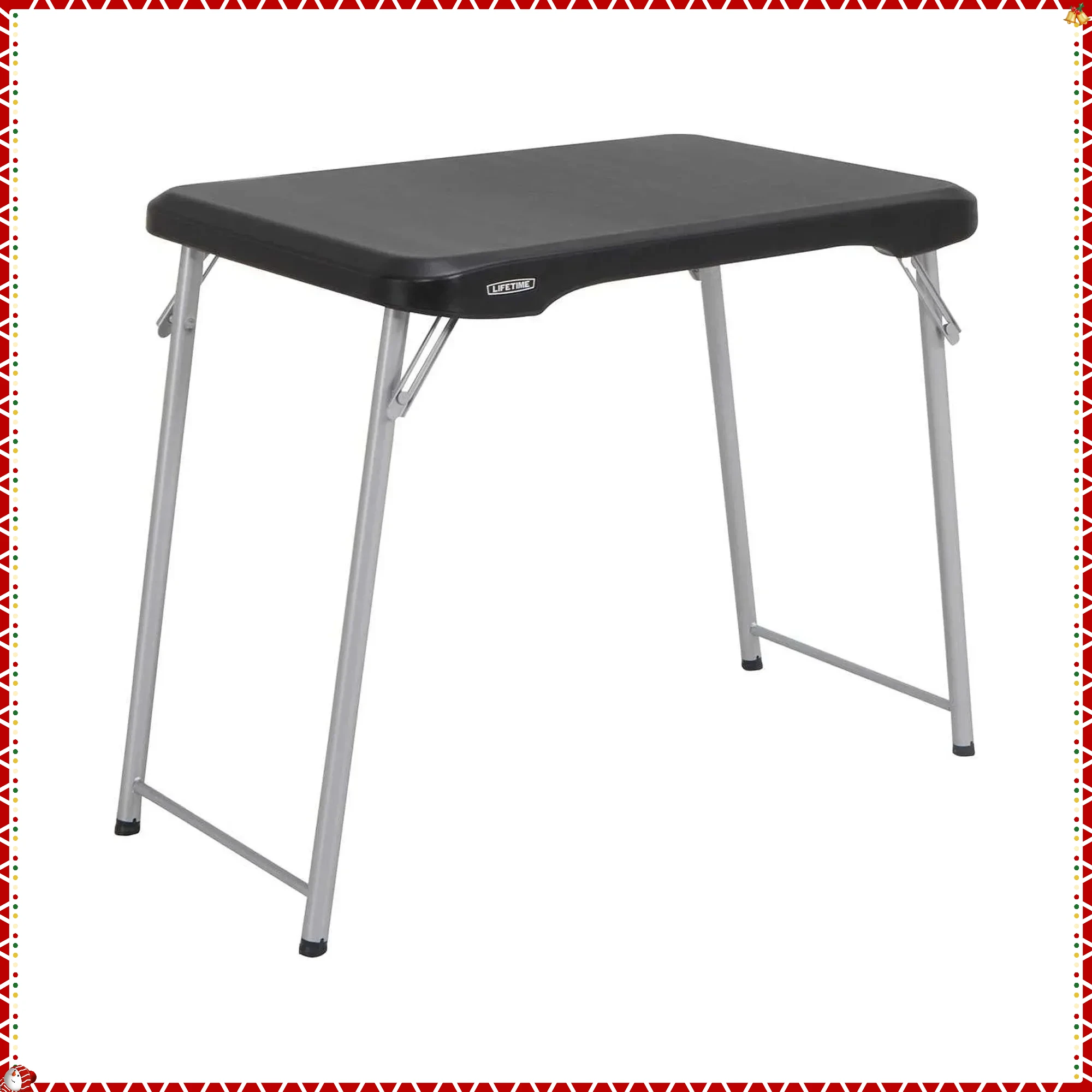 

Home Black Folding Table, 30-inch Rectangle, Space-Saving for Apartments & Small Spaces.