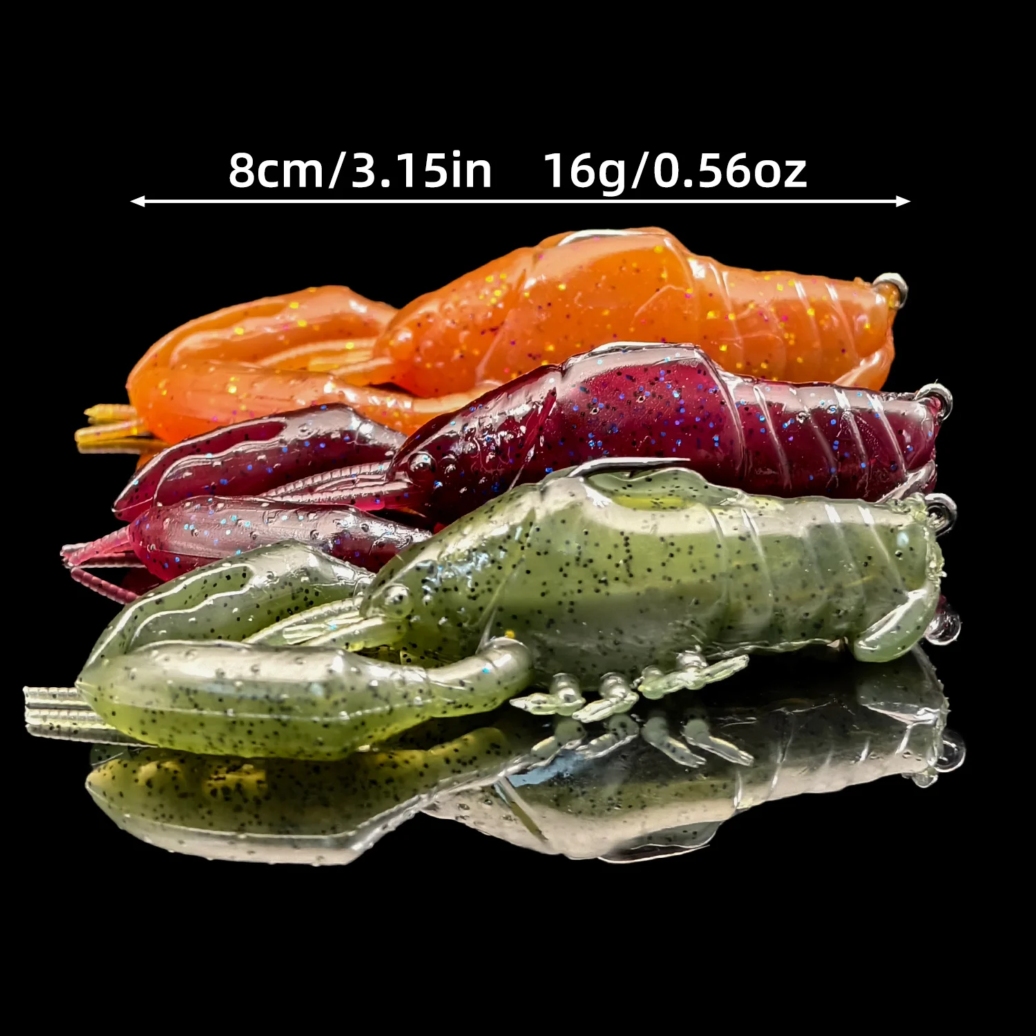 ANFS 1pc Realistic Soft Shrimp Lure-Artificial Bait for Saltwater and Freshwater Fishing, Perfect Fishing Gift for Angler image 6