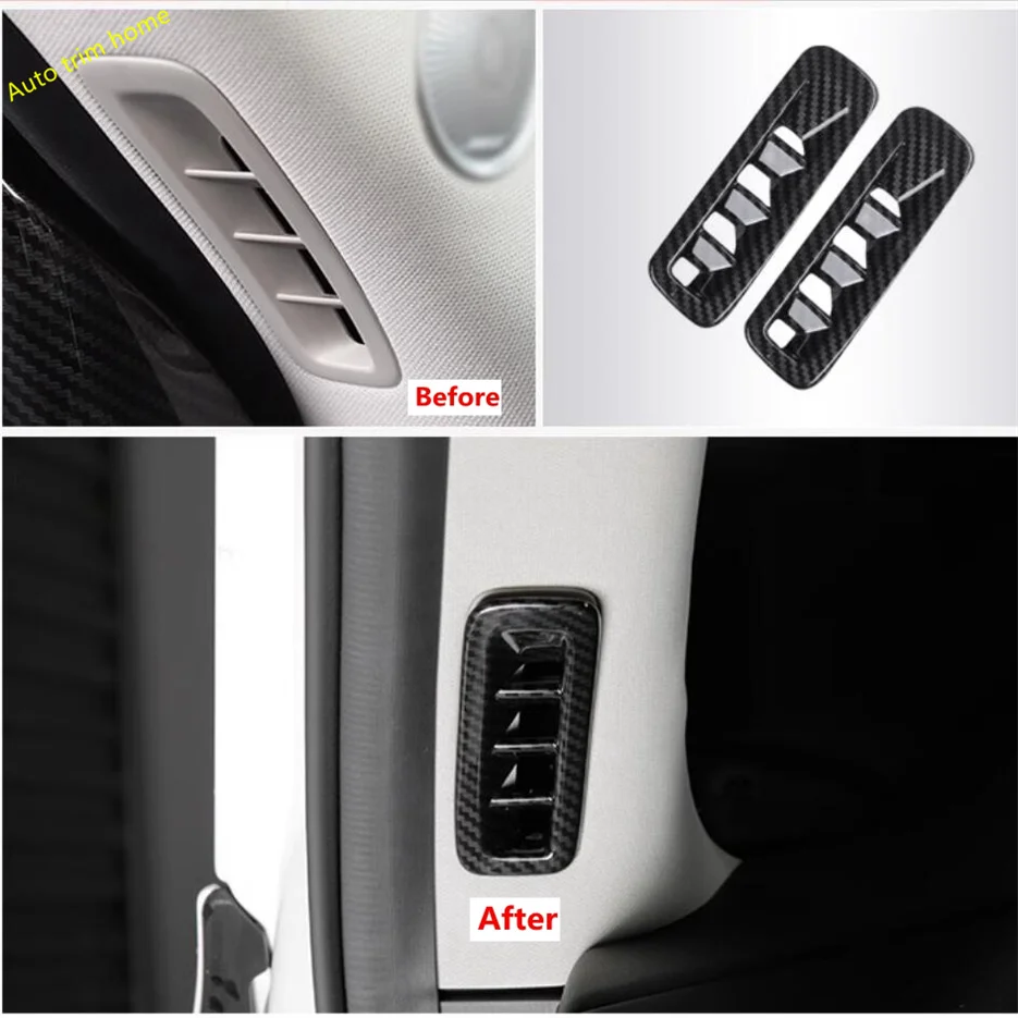 ABS Carbon Look Matte Pillar A Tweeter Decoration Frame Loudspeaker Cover Trim For Mazda CX-5 CX5 2017 - 2024 Car Accessories