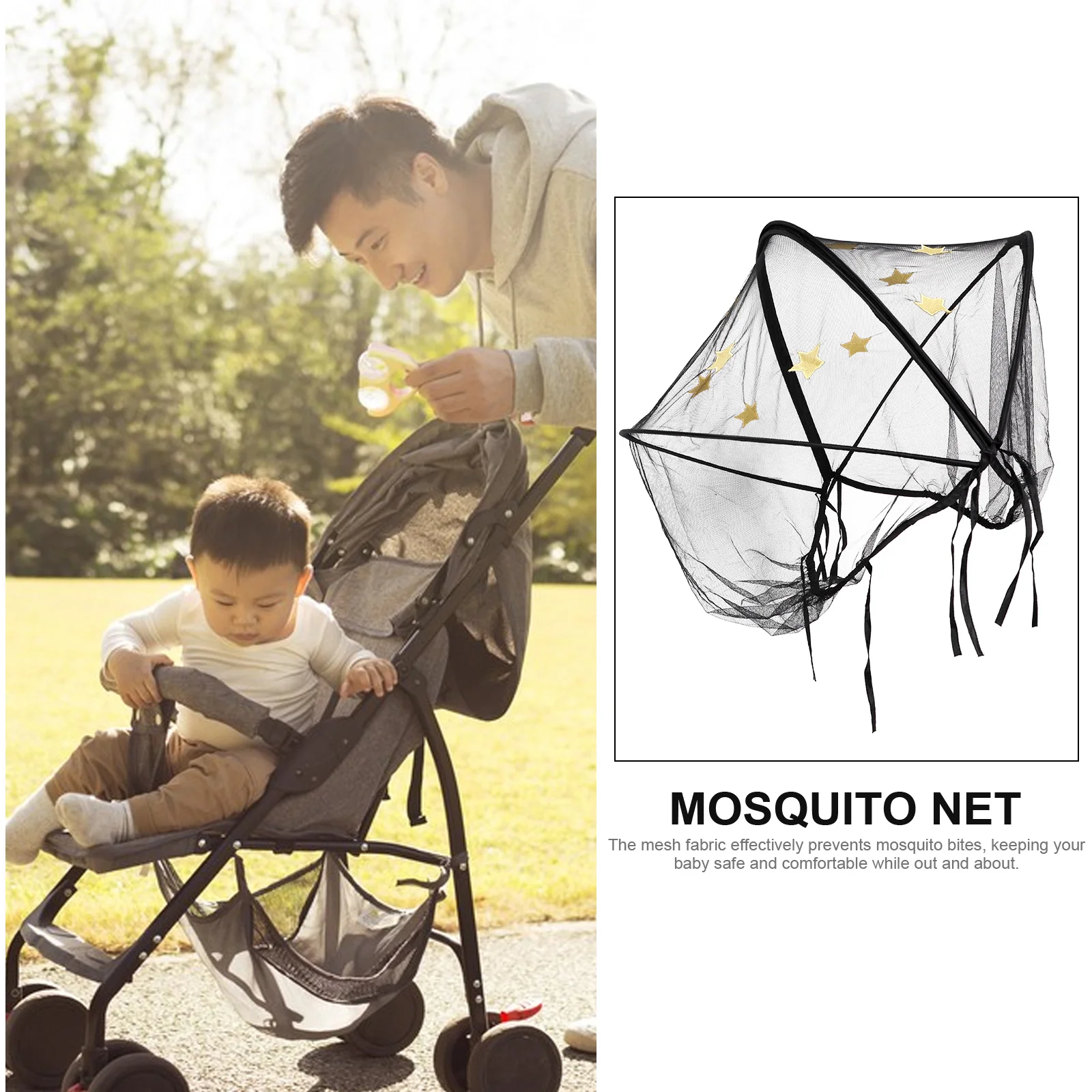 Rede mosquiteira de malha para carrinho de bebê, rede universal para carrinho de bebê, capa contra mosquitos, rede mosquiteira dobrável