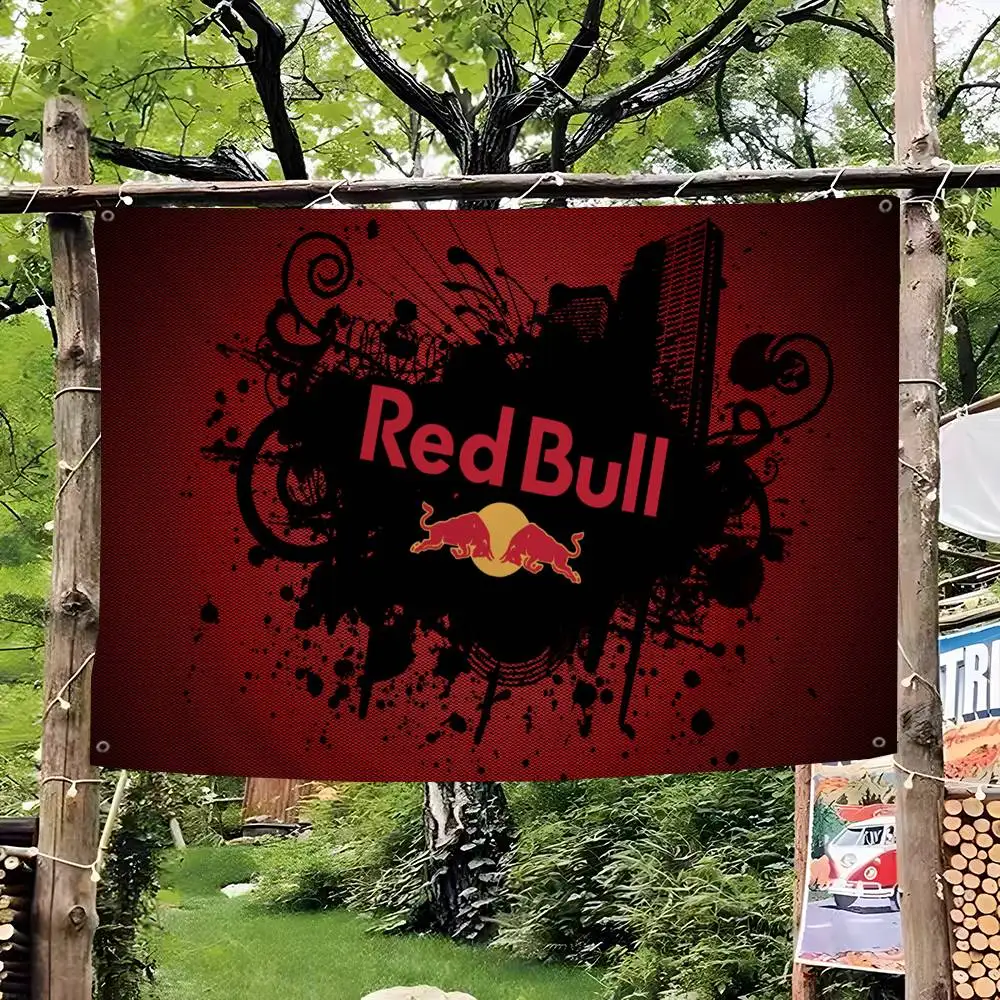 Bandera de dibujos animados R-Red-BullS, pancarta colgante de pared, decoración del hogar