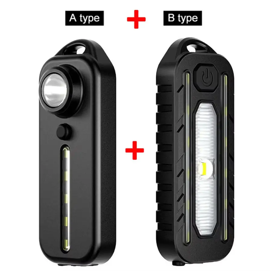 Nueva Linterna de Trabajo Recargable para Hombro, LED Rojo y Azul, con Abrazadera, Carga USB, Linterna para Correr al Aire Libre