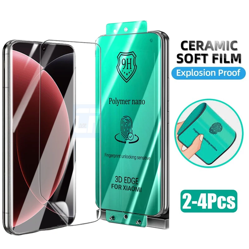 

2-4pcs 3D Curved Explosion-proof Ceramic Soft Film for Xiaomi 15 15s 14 Pro 13 12s Ultra Screen Protectors not glass