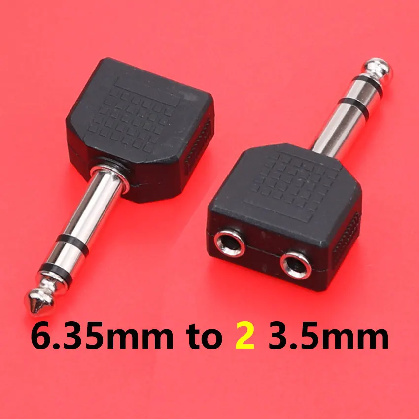 1pcs 6.5mm Male to 3.5mm Audio Stereo Jack Female To 2 RCA Audio Jack Adapter Converter Charging Connector For Speaker iPhone PC