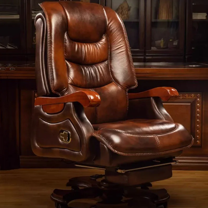 

Leather Armrest Office Chair Computer Executive Modern Comfy Recliner Chair Mobile Ergonomic Sillas De Oficina Office Furniture